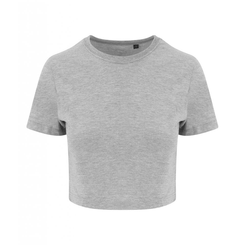 AWDis ladies tri-blend cropped t-shirt heather grey custom print