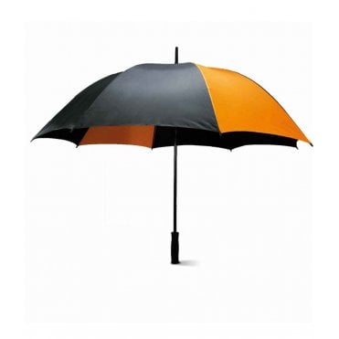Kimood storm umbrella, black/orange, custom printed