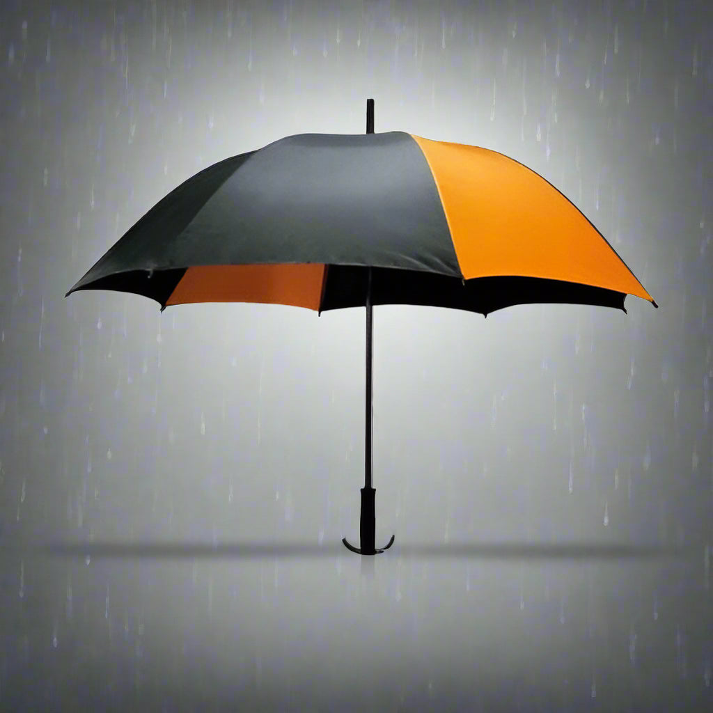 Kimood storm umbrella, black/orange, custom printed