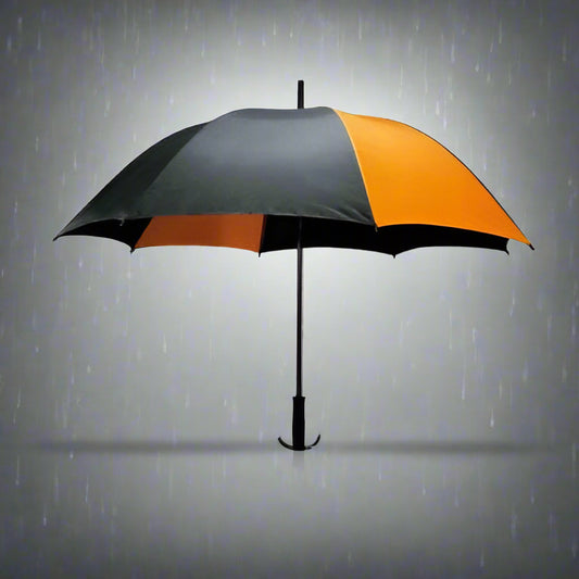 Kimood storm umbrella, black/orange, custom printed