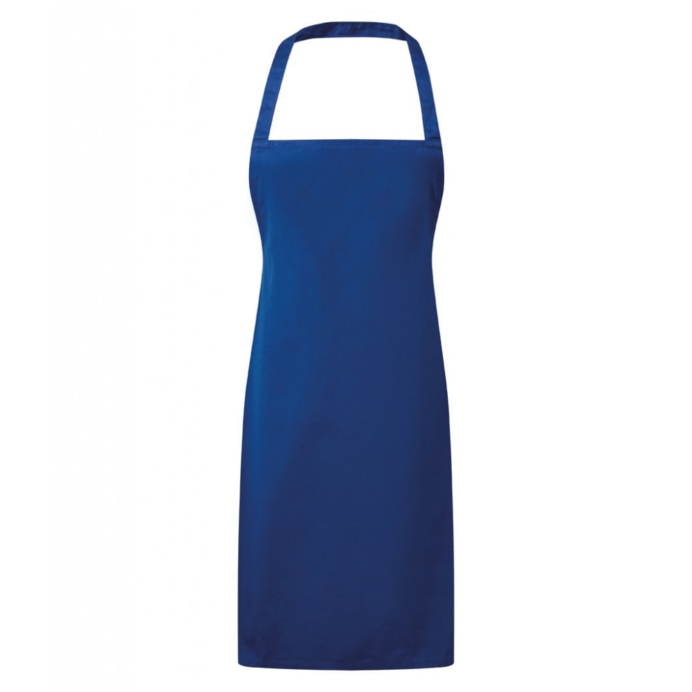 Premier essential bib apron, royal blue, custom printed workwear, personalised