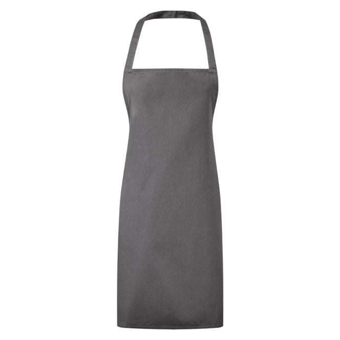 Premier essential bib apron, grey, custom printed workwear, personalised