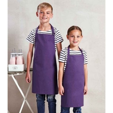Premier kids bib apron, purple, custom printing, personalised
