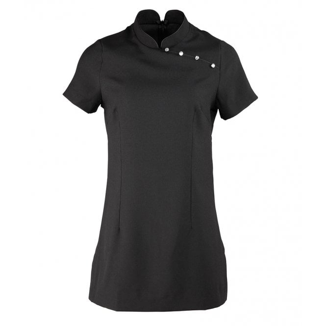 Premier ladies mika short sleeve tunic, black, for custom printing, personalised workwear