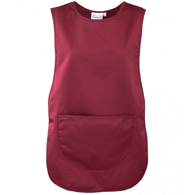 Premier pocket tabard, burgandy, custom printed workwear