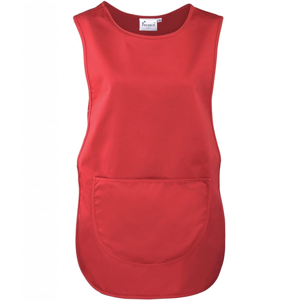 Premier pocket tabard, red, custom printed workwear