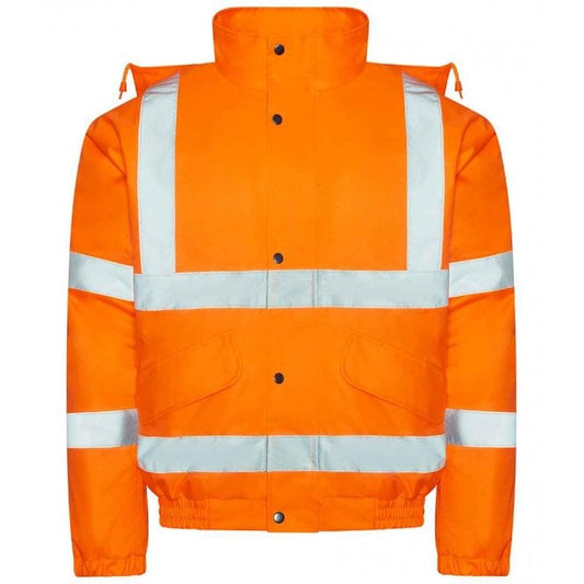 Pro RTX high visibility bomber jacket, orange, custom printed workwear