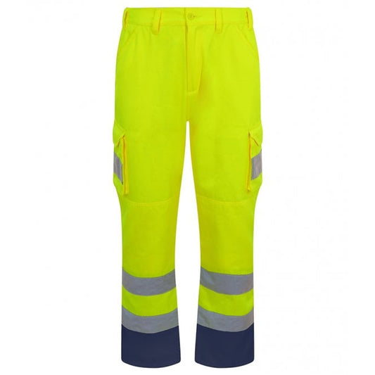 Pro RTX high visibility cargo trousers, yellow, can be custom printed
