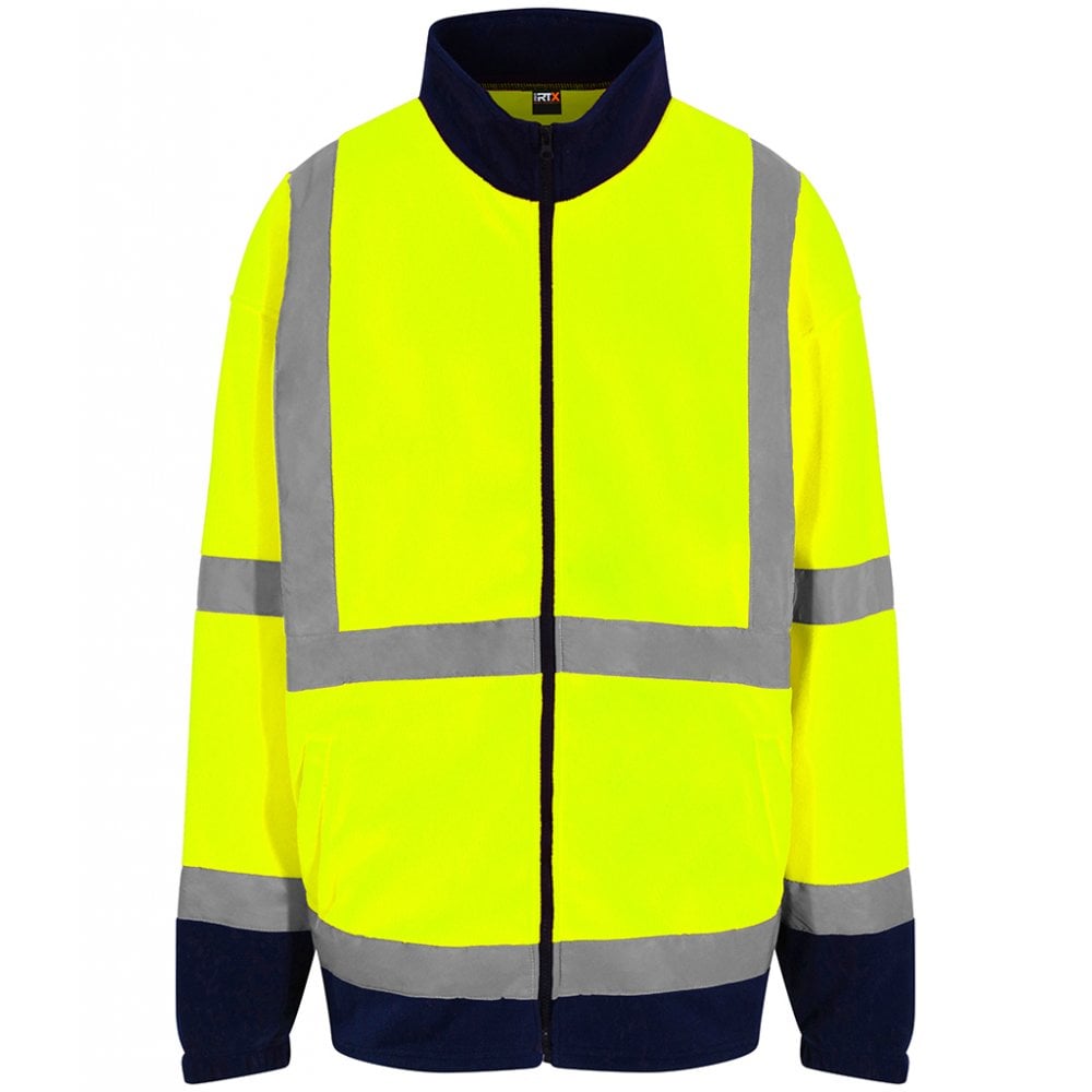 Pro RTX high visibility fleece jacket, yellow, custom printed workwear