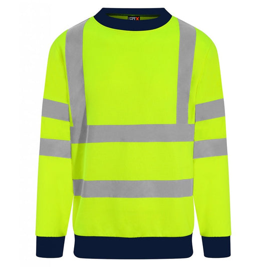 Pro RTX high visibility sweatshirt, yellow, custom printed workwear