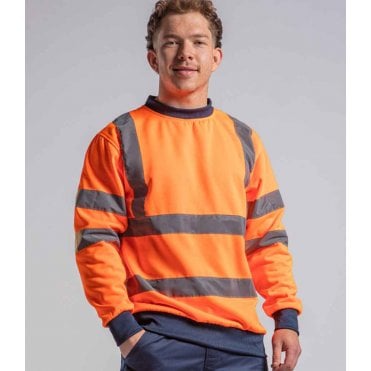 Pro RTX high visibility sweatshirt, orange, custom printed workwear