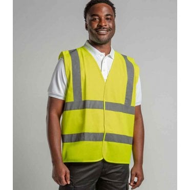 Pro RTX high visibility waistcoat, yellow, custom printed workwear