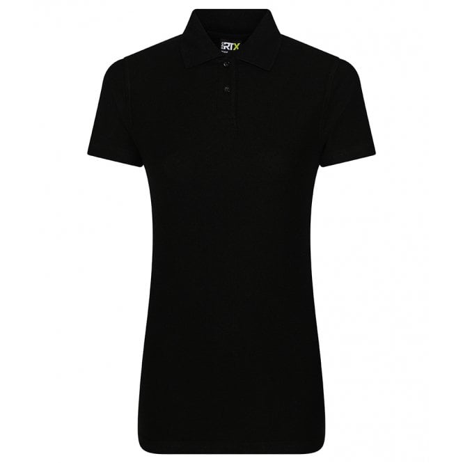 Pro RTX ladies pique polo shirt, black, custom printed workwear