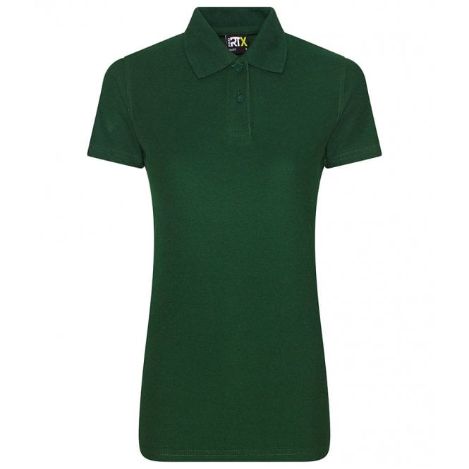 Pro RTX ladies pique polo shirt, bottle green, custom printed workwear
