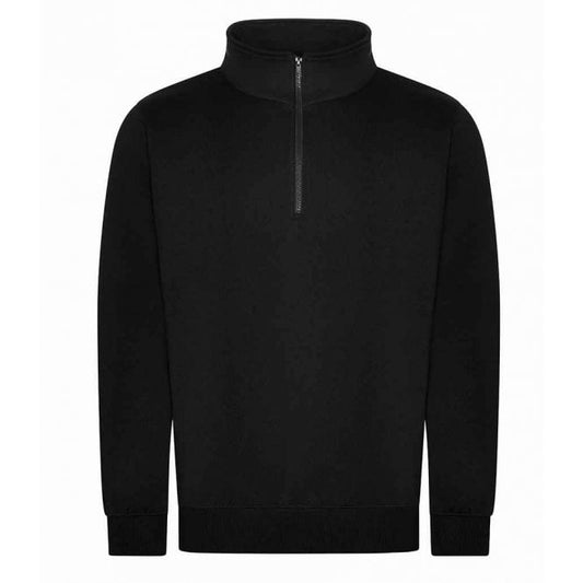 Pro RTX 1-4 neck zip sweatshirt, black, custom printed workwear