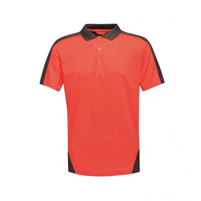 Regatta contrast quick wicking pique polo short, red/black, for custom printing, printed workwear