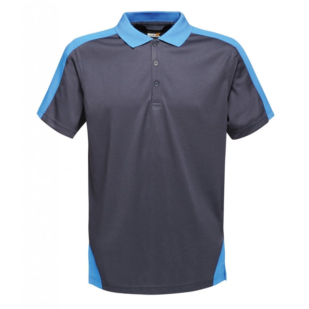 Regatta contrast quick wicking pique polo short, royal/navy, for custom printing, printed workwear