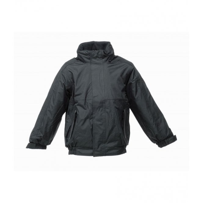 Regatta kids dover waterproof insulated jacket, black/ash, custom printed or personalised