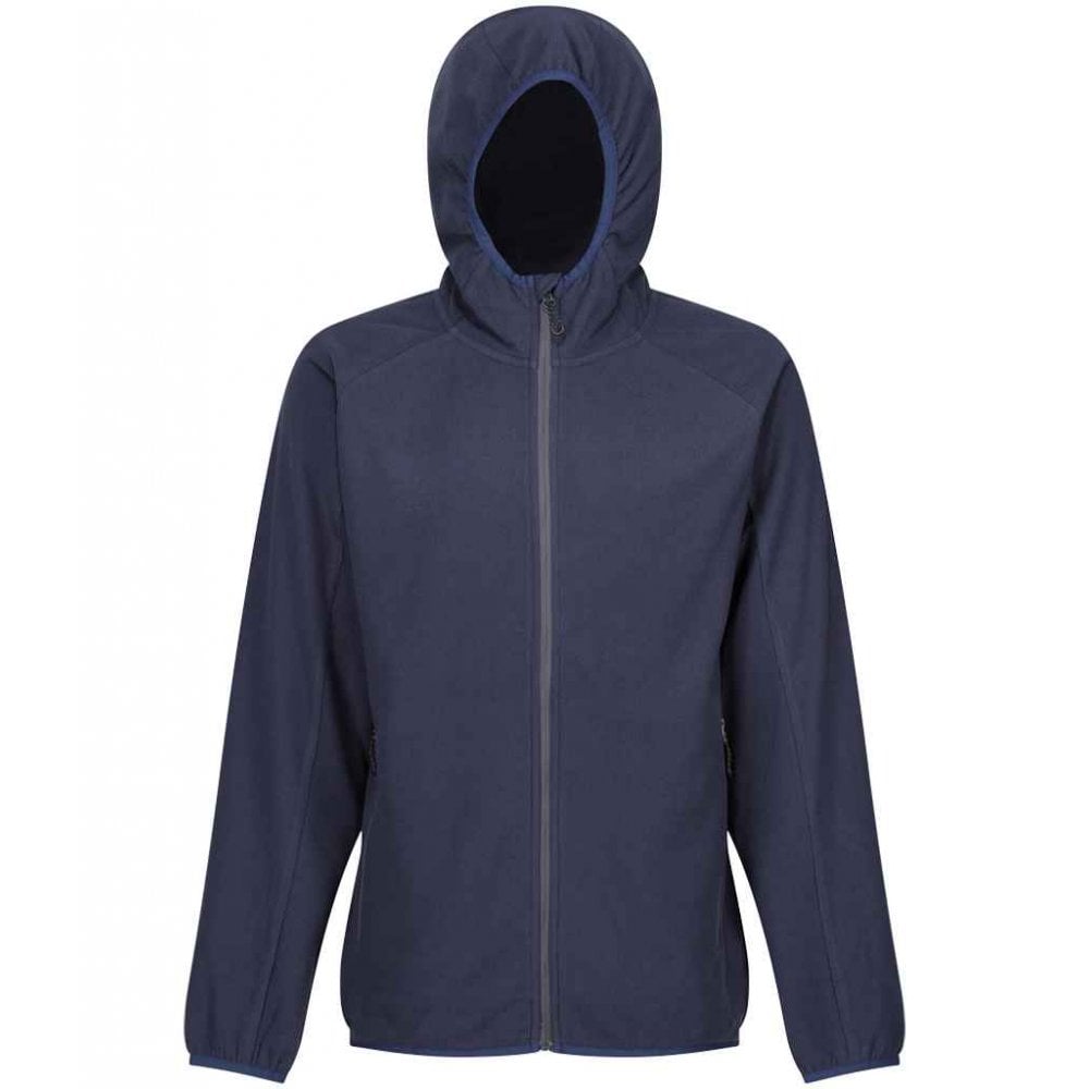 Regatta Navigate full zip hooded fleece jacket, Navy/Seal Grey, custom printed workwear