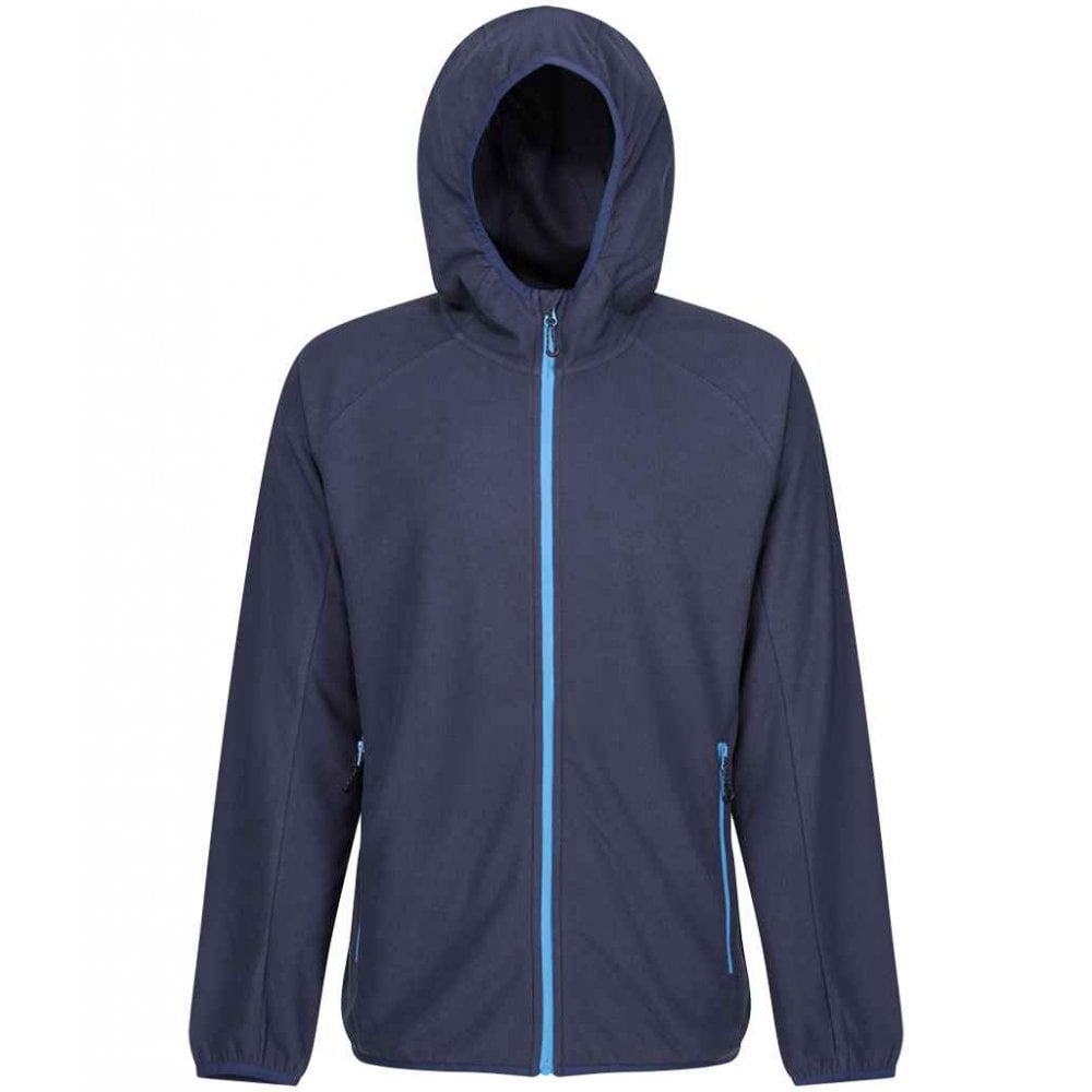 Regatta Navigate full zip hooded fleece jacket, Navy/Royal blue, custom printed workwear