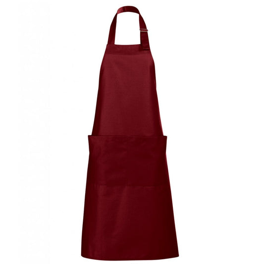 SOL'S gala long bib apron burgundy custom print