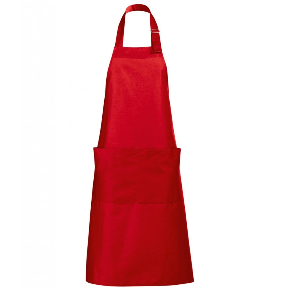 SOL'S gala long bib apron red custom print