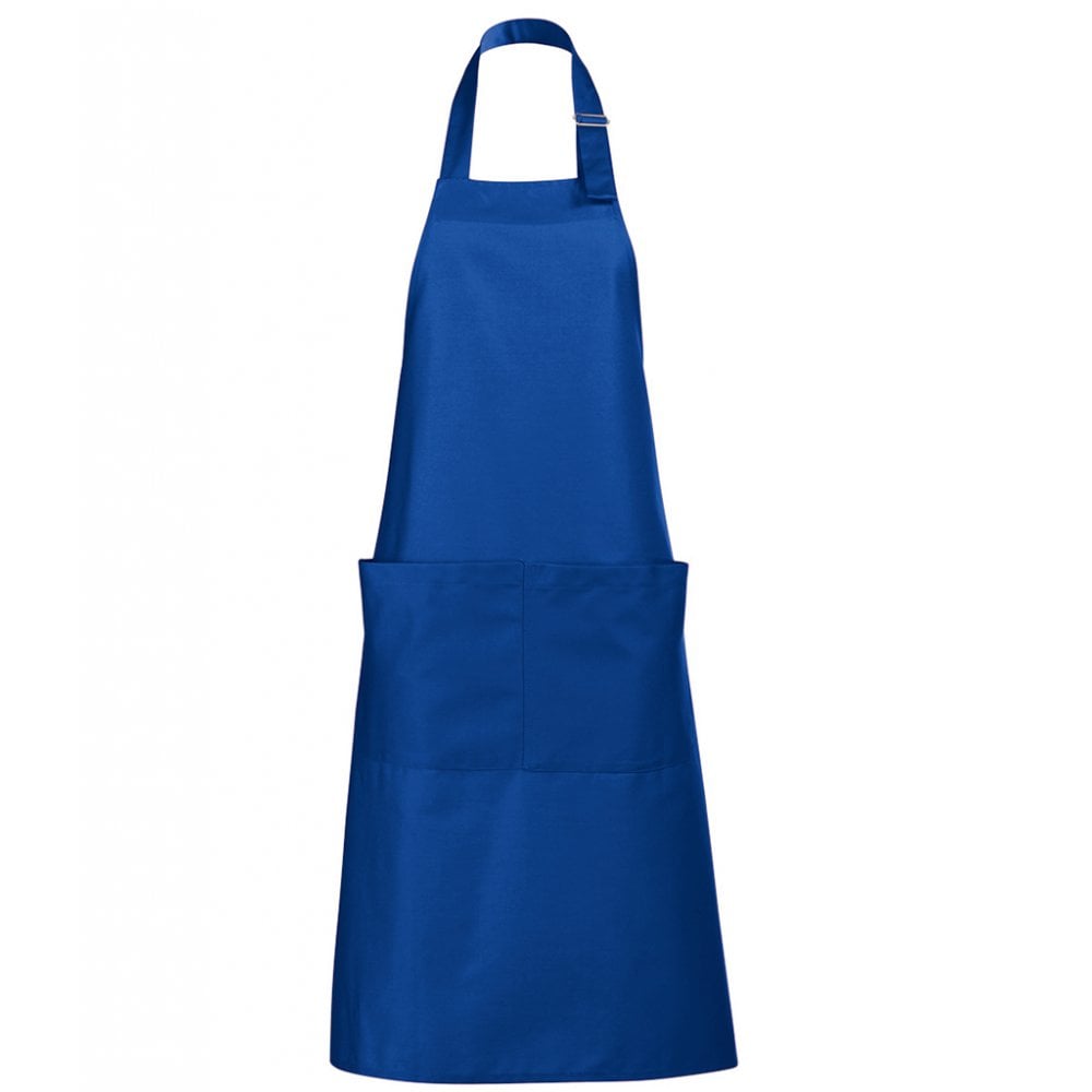 SOL'S gala long bib apron royal blue custom print