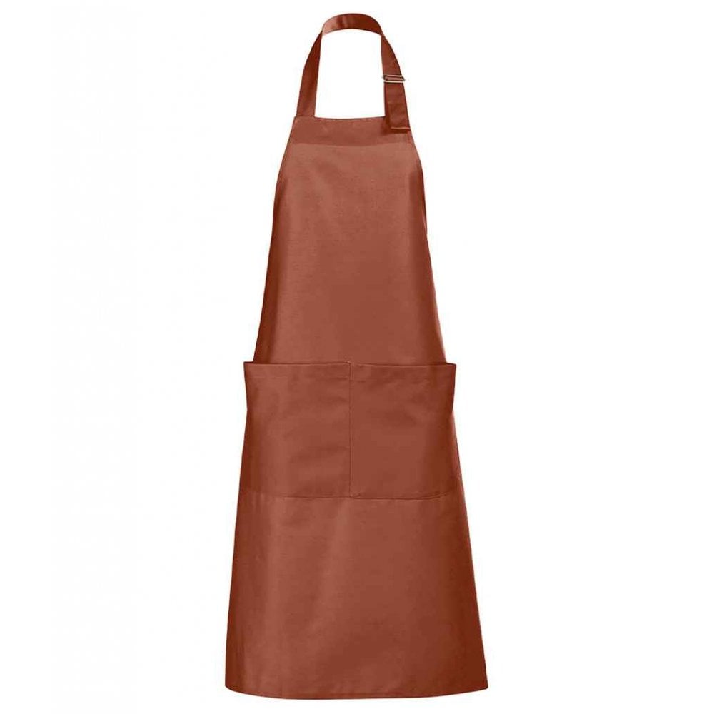 SOL'S gala long bib apron brown custom print