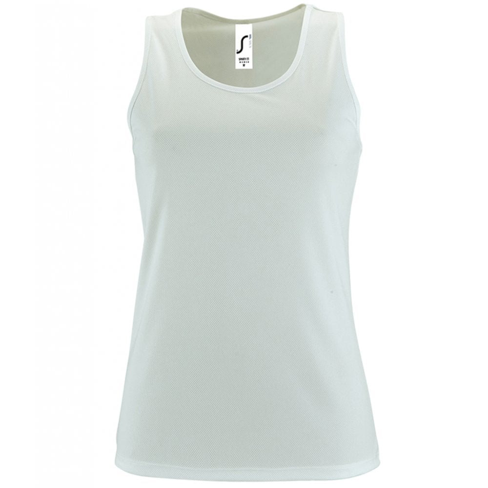 SOL'S ladies sporty performance tank top white custom print