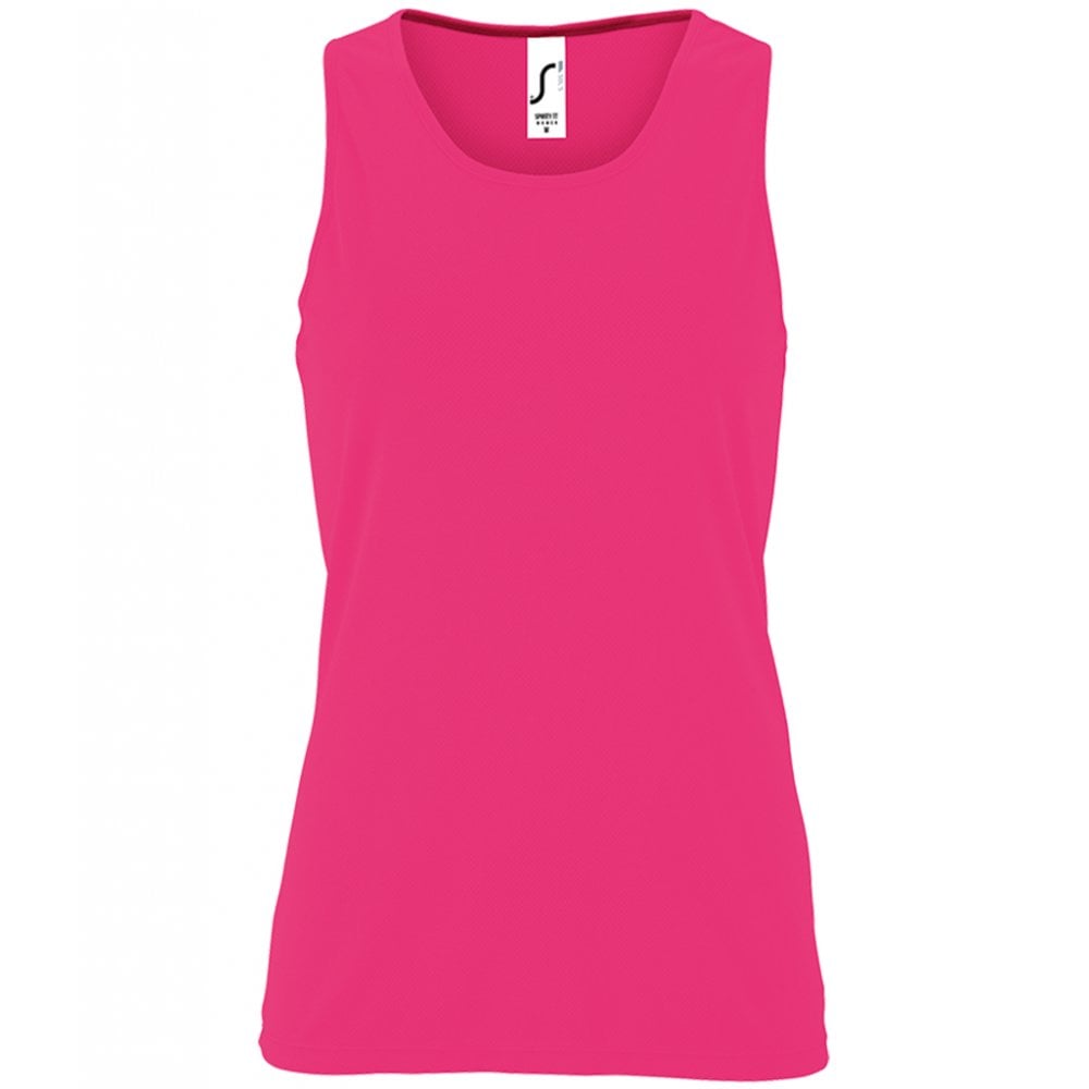 SOL'S ladies sporty performance tank top neon pink custom print
