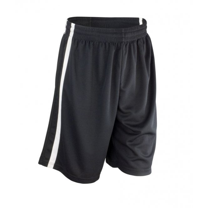 Spiro Basketball Shorts, Black/White, Custom Print
