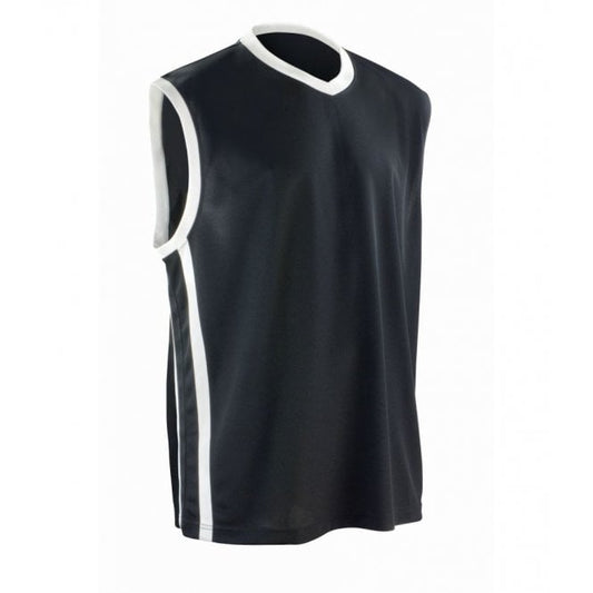 Spiro Basketball Top, Black/White, Custom Print