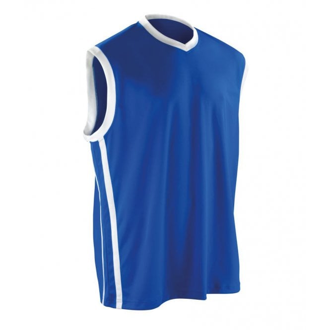 Spiro Basketball Top, Royal/White, Custom Print