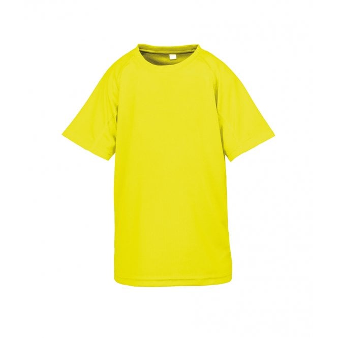 spiro kids impact performance aircool t-shirt, yellow, for custom printing