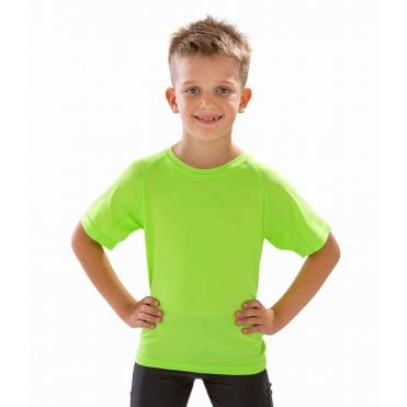 spiro kids impact performance aircool t-shirt, lime green, for custom printing