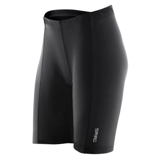 Spiro Ladies Bikewear Padded Shorts, Black, Custom Print