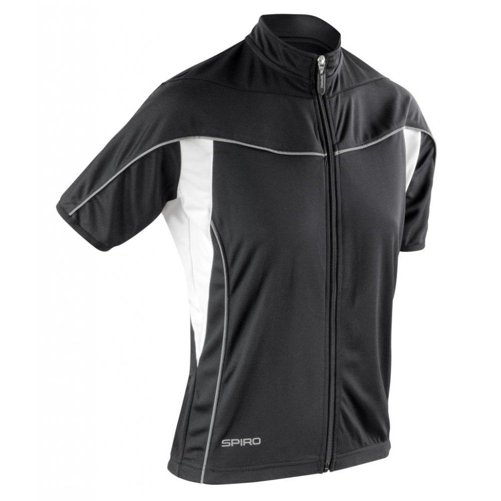Spiro Ladies Bikewear Top, Black/White, Custom Print