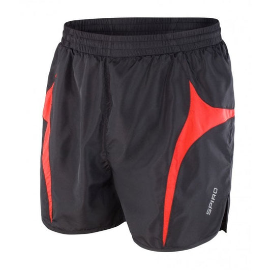 Spiro Micro-Lite Running Shorts, Black/Red, Custom Print