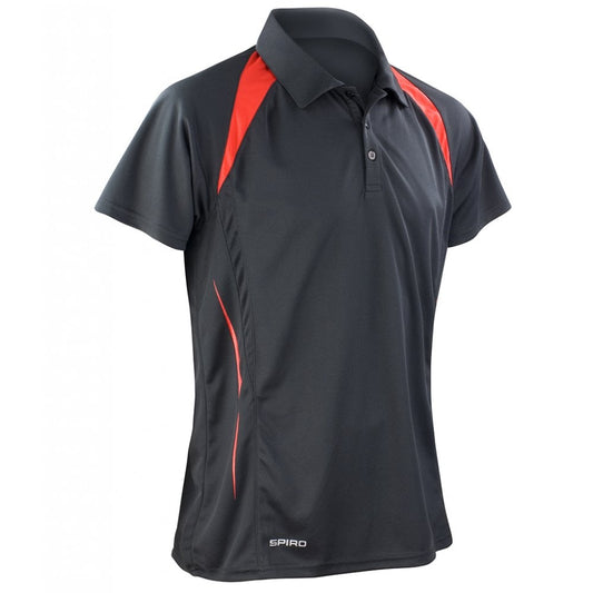 Spiro Team Spirit Polo Shirt, Black/Red, Custom Print