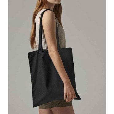 Westford Mills recycled cotton tote bag, black, custom printed, personalised