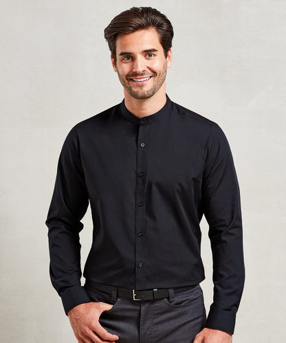 Premier Banded collar grandad long sleeve shirt - Custom Printed