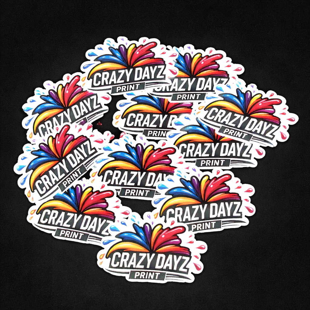 Full colour, die cut printed stickers
