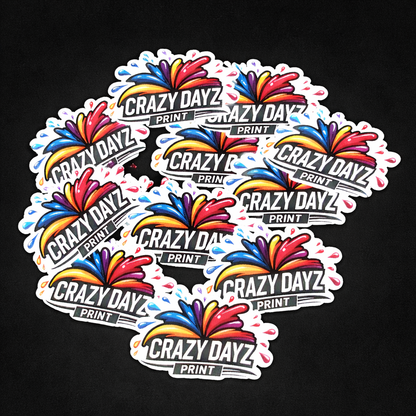 Full colour, die cut printed stickers