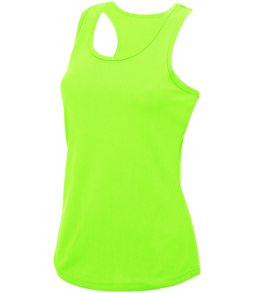 Neon green tank top on a white background