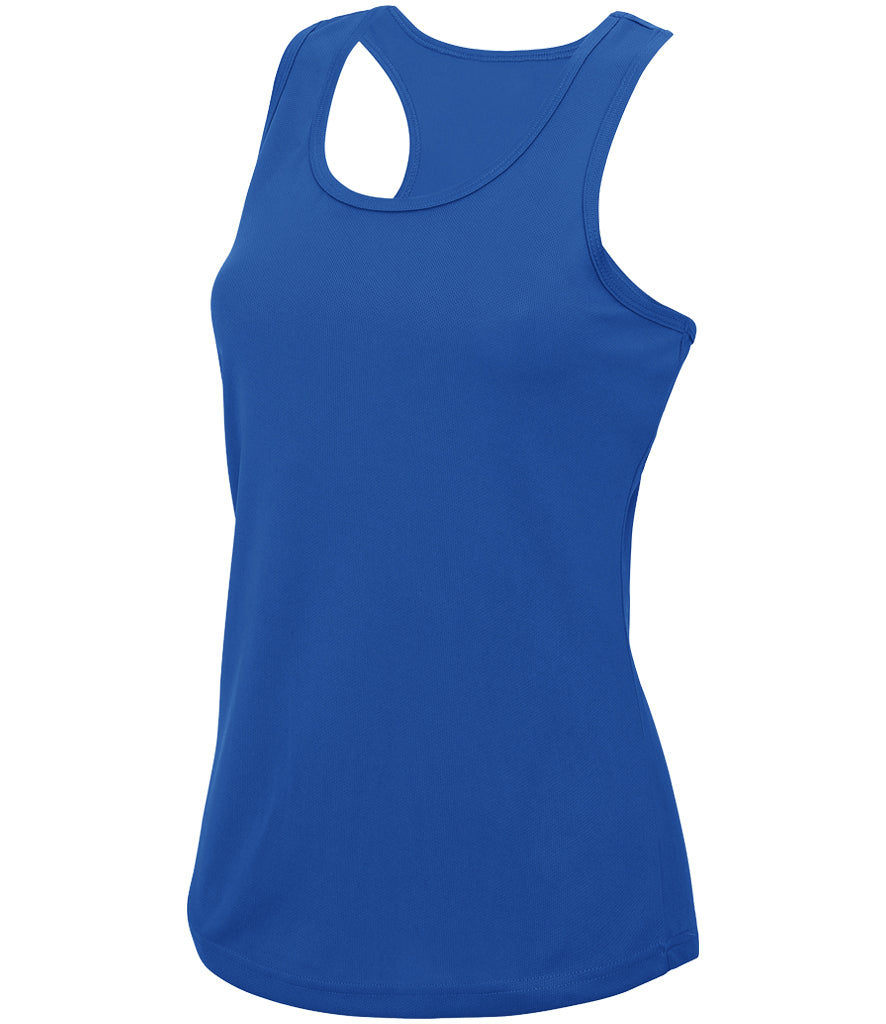 Blue tank top on a white background