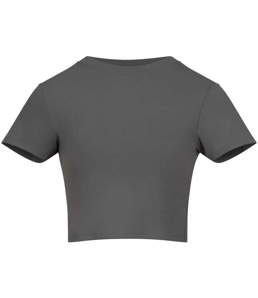 Gray crop top on a white background