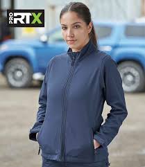 Pro RTX ladies 2 layer softshell jacket, navy, custom printed workwear