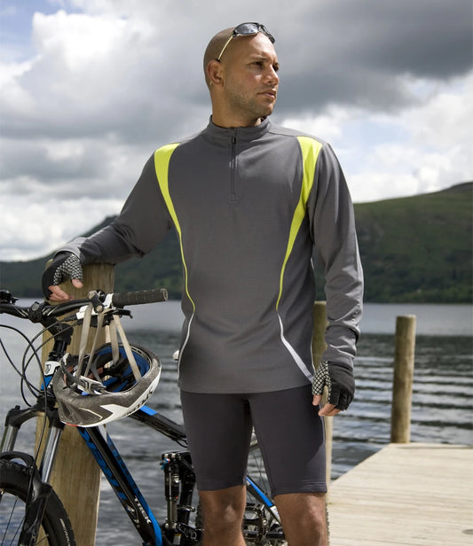 Spiro Unisex Zip Neck Trial Training Top