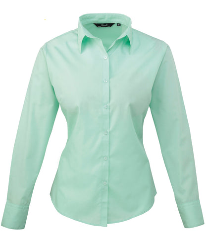 Premier Ladies Long Sleeve Poplin Blouse - Custom Printed