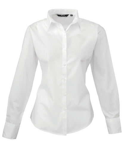 Premier Ladies Long Sleeve Poplin Blouse - Custom Printed